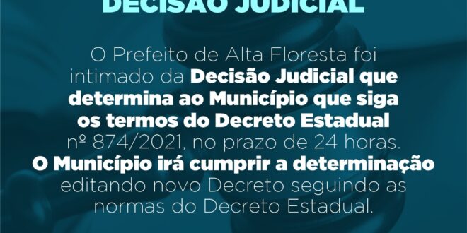 Município irá cumprir determinação, anuncia Assessoria