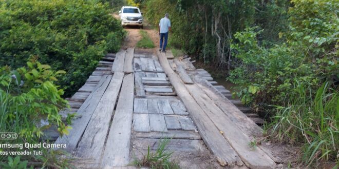 Presidente Tuti cobra recuperação urgente de ponte e bueiro na Quinta Leste