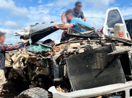 Colisão entre caminhonete e carreta deixa motorista ferido na rodovia que liga Alta Floresta a Paranaíta