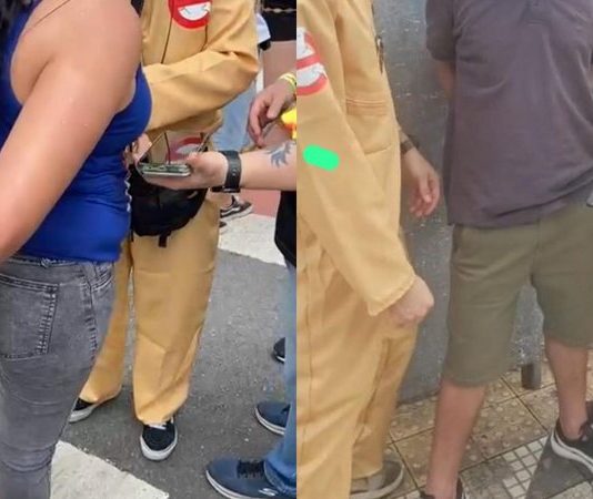 Policiais fantasiados de “caça‑fantasmas” prendem suspeitos de furto em bloco de Carnaval