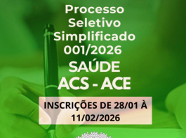 Abertas inscrições para processo seletivo de saúde em Paranaíta