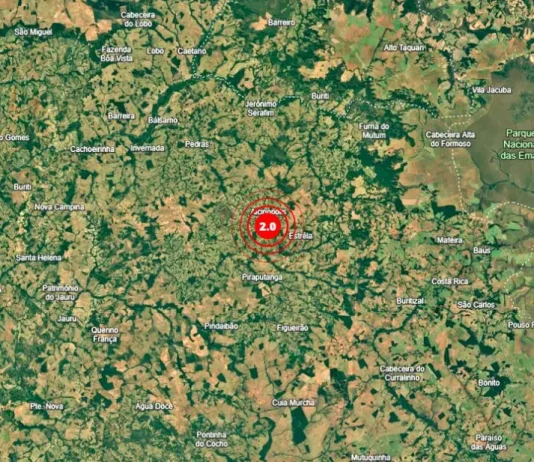 Tremor de terra de magnitude 2.0 é registrado em cidade do MS
