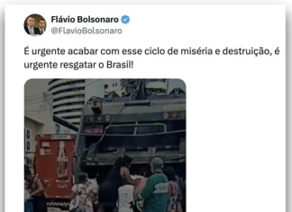 Flávio Bolsonaro usa imagens de pessoas pegando comida no lixo no governo Bolsonaro para “denunciar miséria” com Lula