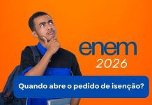 Isenção do Enem 2026 poderá ser pedida a partir de 13 de abril