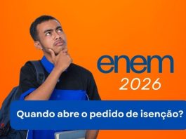 Isenção do Enem 2026 poderá ser pedida a partir de 13 de abril