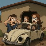 Fusca desgovernado invade casa e deixa ferida em Alta Floresta