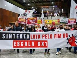 Protesto em Guarulhos defende fim da escala 6×1