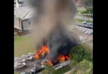 Choque de helicópteros deixa seis mortos e causa incêndio no Rio