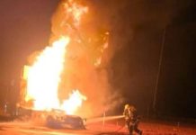 Incêndio em caminhão na BR-163 mobiliza equipes de emergência