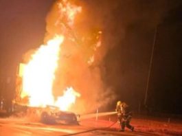 Incêndio em caminhão na BR-163 mobiliza equipes de emergência