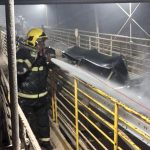 Corpo de Bombeiros extingue incêndio em indústria de etanol em Sinop