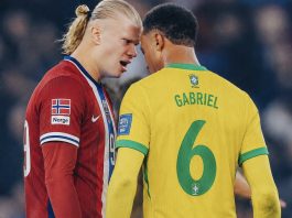 Bruno Guimarães rebate Haaland antes de Brasil x Noruega na Copa