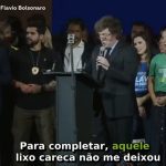 “Lixo careca”: Milei ataca Moraes em evento de Flávio Bolsonaro em São Paulo