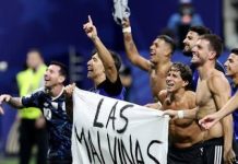 Argentina pode até perder título após faixa sobre as Malvinas, diz Fifa