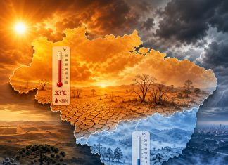 Frente fria avança e muda o tempo em várias regiões do Brasil