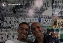 Deyverson reencontra ídolos do Cuiabá após classificação da LDU