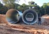 Em Vera: Ponte de madeira é substituída por tubos arco na região do Rio Engano