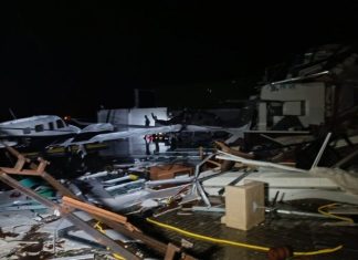 Temporal destrói hangares e atinge aeronaves no aeroporto de Toledo PR