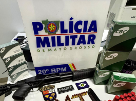 Polícia Militar apreende armas e mais de 300 munições após denúncia de violência doméstica