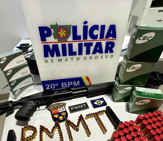 Polícia Militar apreende armas e mais de 300 munições após denúncia de violência doméstica