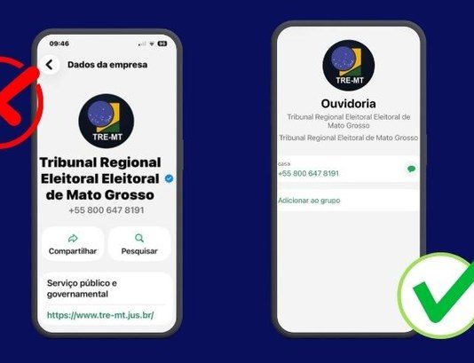 TRE-MT alerta para golpe virtual no WhatsApp usando imagem do Disque-Eleitor