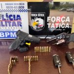 Força Tática apreende armas e detém dois suspeitos de extorsão contra produtor rural em Alta Floresta