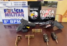 Força Tática apreende armas e detém dois suspeitos de extorsão contra produtor rural em Alta Floresta