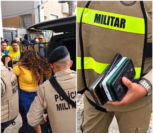 Duas mulheres são detidas após suspeita de furtos de celulares em ato de Flávio Bolsonaro