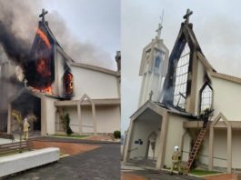 Incêndio destrói Igreja Matriz em Santa Catarina após missa; veja o que se sabe