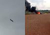 FAB intercepta avião vindo da Bolívia em Juara; piloto incendeia aeronave e foge