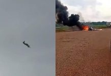 FAB intercepta avião vindo da Bolívia em Juara; piloto incendeia aeronave e foge
