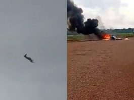 FAB intercepta avião vindo da Bolívia em Juara; piloto incendeia aeronave e foge