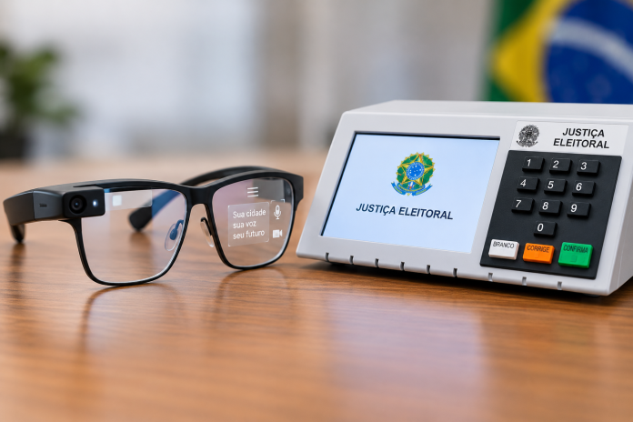 oculos na cabine de votação