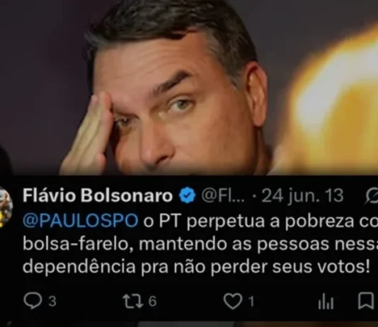 Print é eterno: Flávio Bolsonaro que já chamou benefício de “bolsa farelo”, agora apaga posts contra o Bolsa Família,